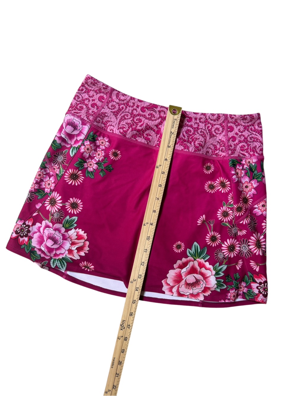 Johnny Was Bee Active Floral Tennis Golf Pickleball Skort Fuchsia Pink, Small - Picture 7 of 10